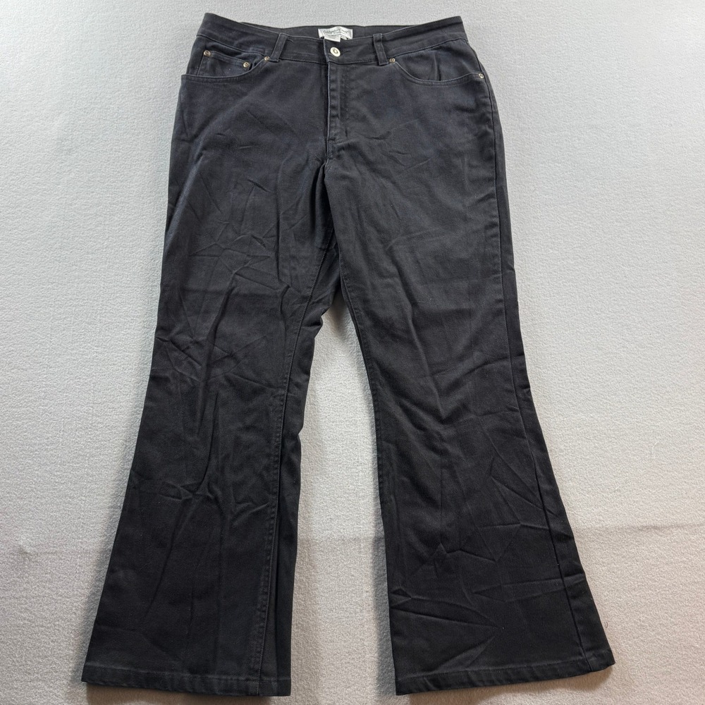 Coldwater Creek Pants Womens P14 Black Cotton Blend Stretch Bootcut Casual